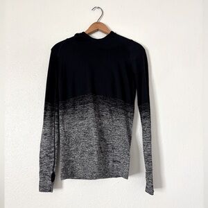 IVY PARK Black to Heather Gray Ombre Long Sleeve Hoodie